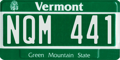 VT license plate NQM441