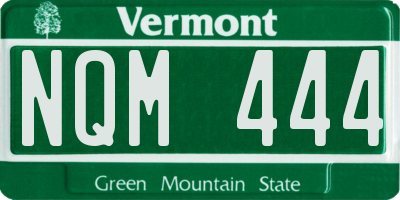 VT license plate NQM444