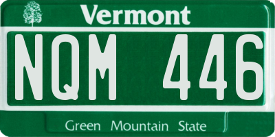 VT license plate NQM446
