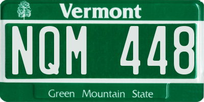 VT license plate NQM448