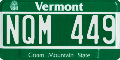 VT license plate NQM449