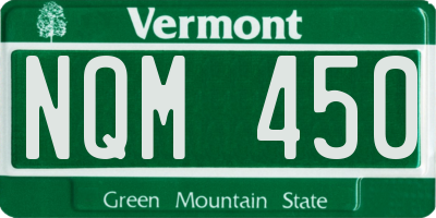 VT license plate NQM450