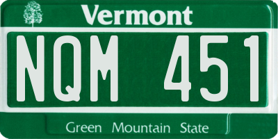 VT license plate NQM451