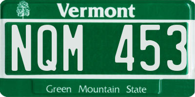 VT license plate NQM453