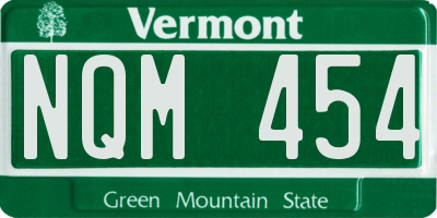 VT license plate NQM454