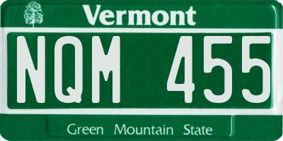 VT license plate NQM455