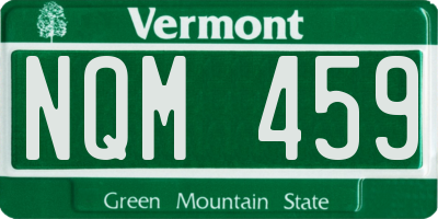 VT license plate NQM459