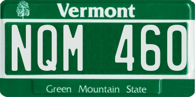 VT license plate NQM460