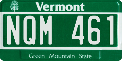 VT license plate NQM461