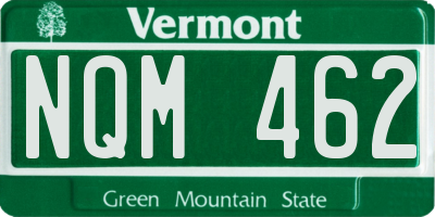 VT license plate NQM462