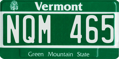 VT license plate NQM465