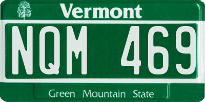 VT license plate NQM469