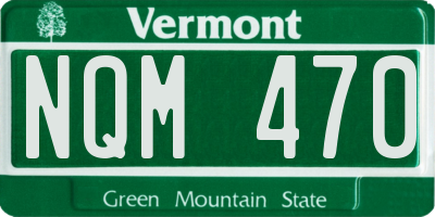VT license plate NQM470