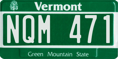 VT license plate NQM471