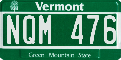VT license plate NQM476