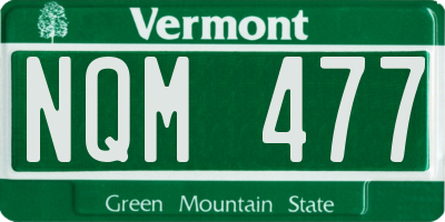 VT license plate NQM477