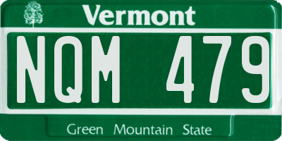 VT license plate NQM479