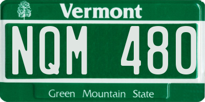 VT license plate NQM480