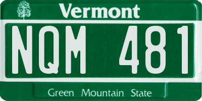 VT license plate NQM481