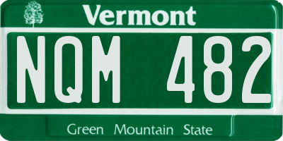 VT license plate NQM482