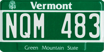 VT license plate NQM483