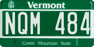 VT license plate NQM484