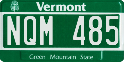 VT license plate NQM485