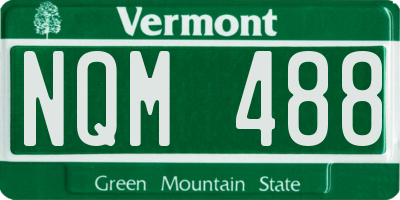 VT license plate NQM488