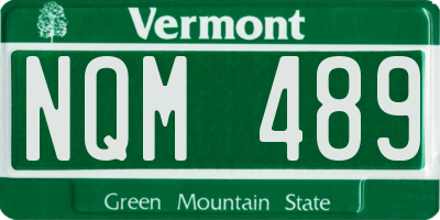 VT license plate NQM489