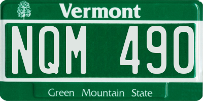 VT license plate NQM490