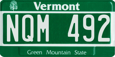 VT license plate NQM492