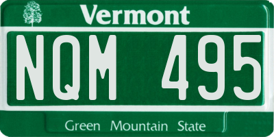 VT license plate NQM495