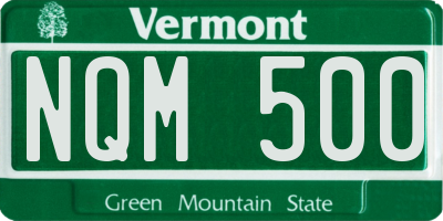 VT license plate NQM500