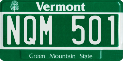 VT license plate NQM501