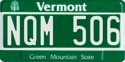 VT license plate NQM506