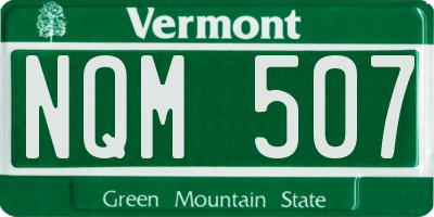 VT license plate NQM507