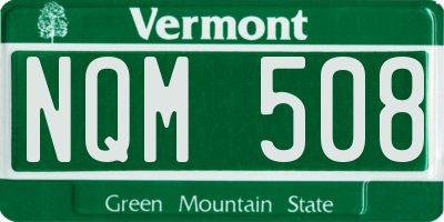 VT license plate NQM508