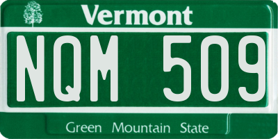 VT license plate NQM509