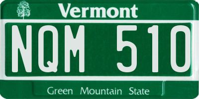 VT license plate NQM510