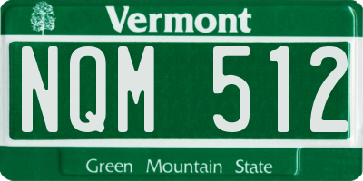 VT license plate NQM512