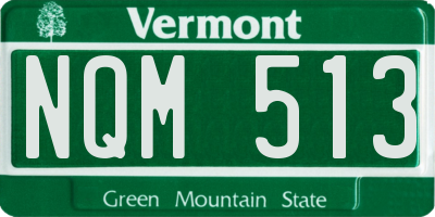 VT license plate NQM513