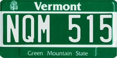 VT license plate NQM515