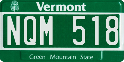 VT license plate NQM518