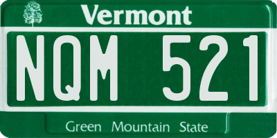 VT license plate NQM521
