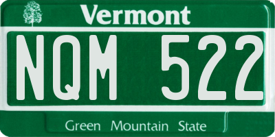 VT license plate NQM522