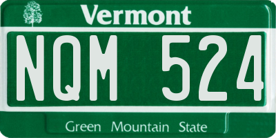 VT license plate NQM524