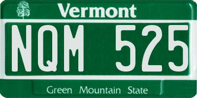 VT license plate NQM525