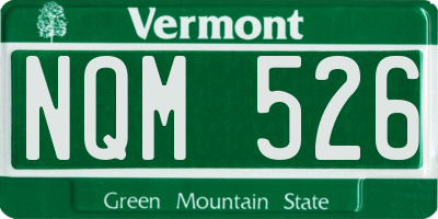 VT license plate NQM526