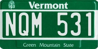 VT license plate NQM531