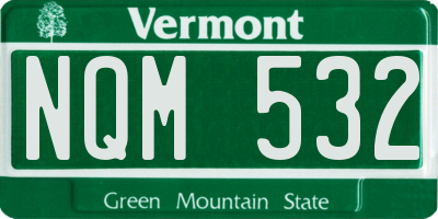 VT license plate NQM532